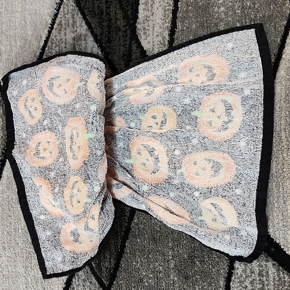 VINTAGE HANDMADE HANGING HALLOWEEN POT HOLDER DOUBLE KITCHEN TOWEL - Picture 4 of 10